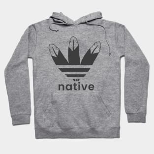 Native American 3 Feather Design Black Hoodie